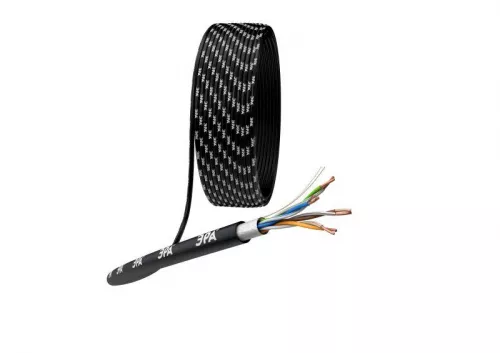 Кабель витая пара F/UTP кат.5e 4х2х24AWG solid CU PE OUTDOOR черн. 305м (м) Эра Б0044689 Кабель витая пара F/UTP кат.5e 4х2х24AWG solid CU PE OUTDOOR черн. 305м (м) Эра Б0044689