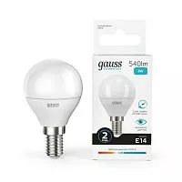 Лампа светодиодная Elementary Globe E14 8Вт 4100К Gauss 53128