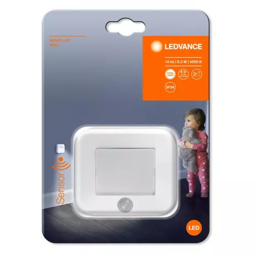 Светильник NIGHTLUX Hall 0.25Вт 4000К 14лм IP54 3х1.5В LR03 с сенсором бел. LEDVANCE 4058075260658 Светильник NIGHTLUX Hall 0.25Вт 4000К 14лм IP54 3х1.5В LR03 с сенсором бел. LEDVANCE 4058075260658
