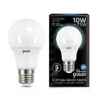 Лампа светодиодная Black A60 10Вт E27 4100К Gauss 102502210