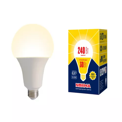 LED-A95-30W/3000K/E27/FR/NR Лампа светодиодная. Форма "A", матовая. Серия Norma. Теплый белый свет (3000K). Картон. ТМ Volpe LED-A95-30W/3000K/E27/FR/NR Лампа светодиодная. Форма "A", матовая. Серия Norma. Теплый белый свет (3000K). Картон. ТМ Volpe