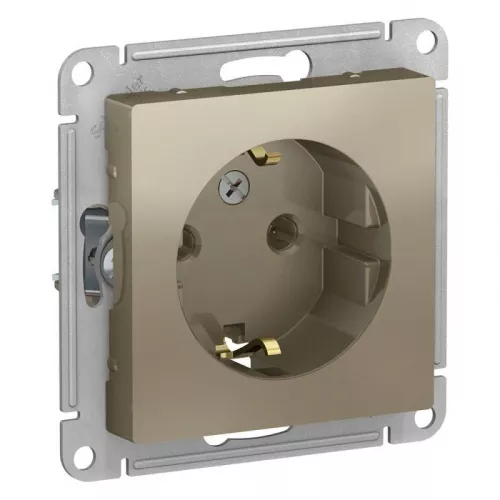 Механизм розетки 1-м СП AtlasDesign 16А с заземл. шампань SchE ATN000543