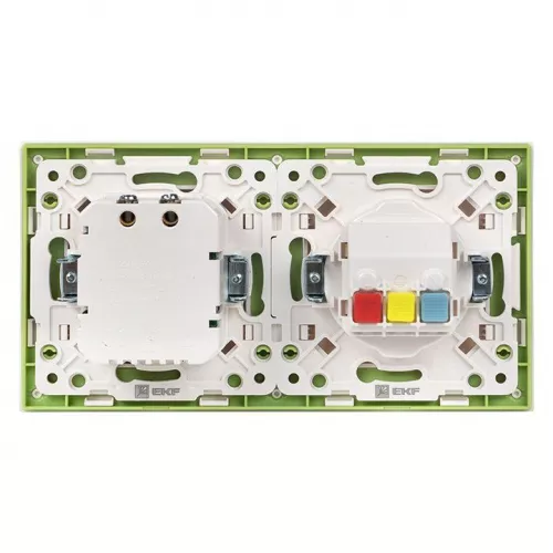 Рамка 2-м Стокгольм бел. с линией цвета зел. PROxima EKF EXM-G-303-20 фото 5