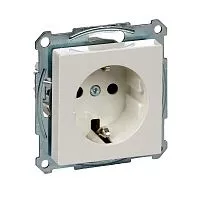 Механизм розетки 1-м СП Merten System M 16А IP20 с заземл. защ. шторки QF SM полярн. бел. SchE MTN2300-0319