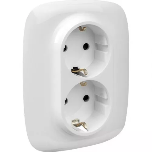 Розетка 2-м СП Valena Allure 16А IP20 250В 2х2К+З с лиц. панелью защ. шторки безвинт. зажимы бел. Leg 753726 фото 4