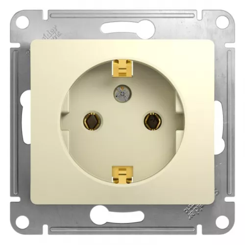 Механизм розетки 1-м СП Glossa 16А с заземл. беж. SchE GSL000243