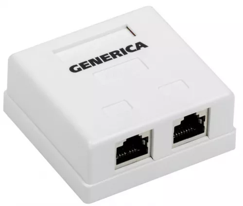 Розетка информационная RJ45 кат.5е FTP 2 порта настенная GENERICA ITK CS2-1C5EF-22-G Розетка информационная RJ45 кат.5е FTP 2 порта настенная GENERICA ITK CS2-1C5EF-22-G