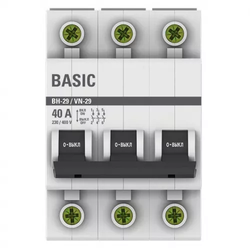 Выключатель нагрузки 3п 40А ВН-29 Basic EKF SL29-3-40-bas фото 2