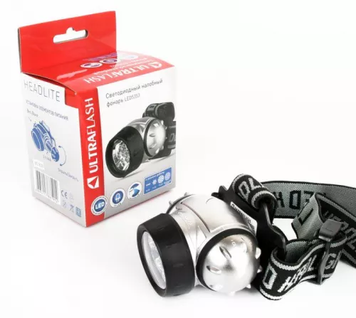 Фонарь налобный LED 5353 (19LED 4 режима; 3хR03 метал.) Ultraflash 10262 Фонарь налобный LED 5353 (19LED 4 режима; 3хR03 метал.) Ultraflash 10262