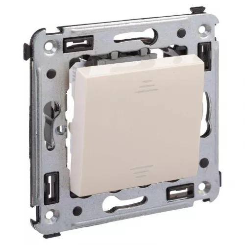Выключатель 1-кл. 2мод. СП Avanti "Ванильная дымка" 16А IP20 беж. DKC 4405103 фото 2