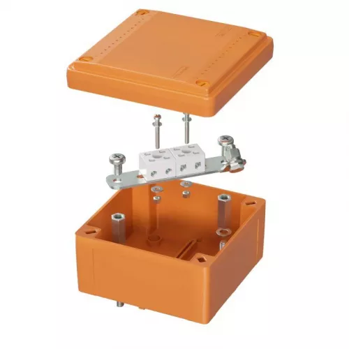 Коробка ответвительная FS 100х100х50мм 4р 450В 6А 4кв.мм с гладкими стенками и клеммн. IP56 пластик. DKC FSB10404