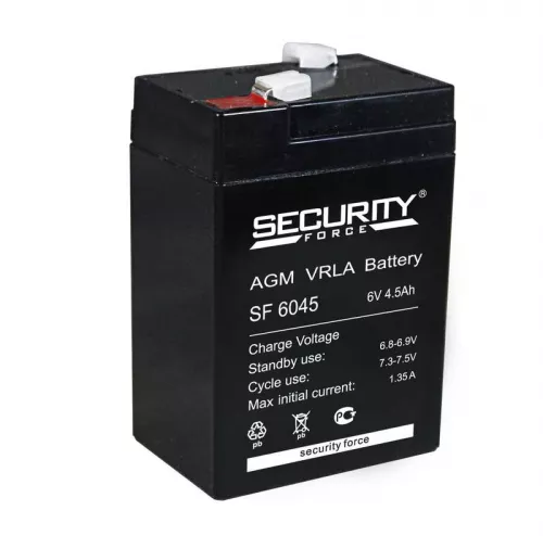 Аккумулятор 6В 4.5А.ч Security Force SF 6045 Аккумулятор 6В 4.5А.ч Security Force SF 6045