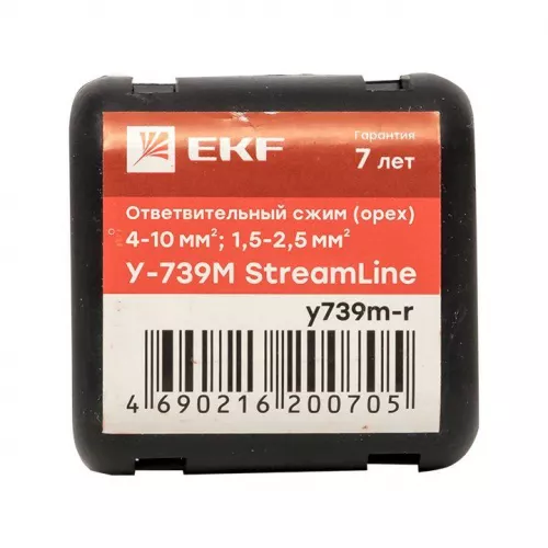 Сжим ответвительный У-739М (4-10/1.5-2.5кв.мм) (орех) StreamLine розн. стикер EKF y739m-r фото 6