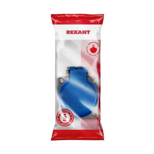 Розетка влагозащ. с крышкой с/з скрытая установка16А IP54 каучук Rexant 111-008 фото 2