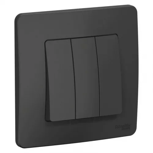 Выключатель 3-кл. СП Blanca 10А IP20 (сх. 1+1+1) 250В антрацит SchE BLNVS100506