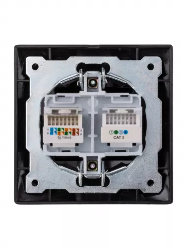 Розетка телефонная RJ11 + компьютерная RJ45 старинная бронза "Лама" TDM фото 4