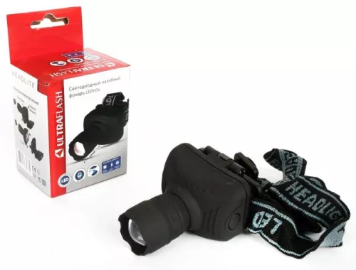 Фонарь налобный LED 5354 (1Вт LED ZOOM 3 режима; 3хR03 сер.) Ultraflash 11549