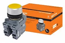 Кнопка MP1-20Y в сборе d22мм 1з+1р желтая TDM