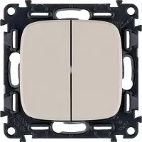 Механизм выключателя 2-кл. СП Valena Allure 10А IP20 250В с лиц. панелью безвинт. зажимы сл. кость Leg 752805