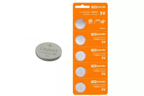 Элемент питания CR2032 Lithium 3V BP-5 TDM