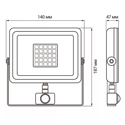 Прожектор светодиодный PFL-SC-SMD-30Вт sensor 30Вт IP54 6500К мат. стекло JazzWay 5001411 фото 7