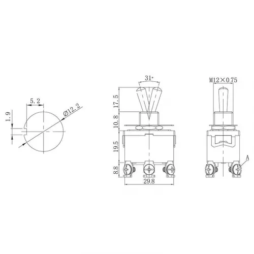 Тумблер 250В 15А (6с) ON-OFF-ON 2п (KN-203) Rexant 36-4132 фото 2