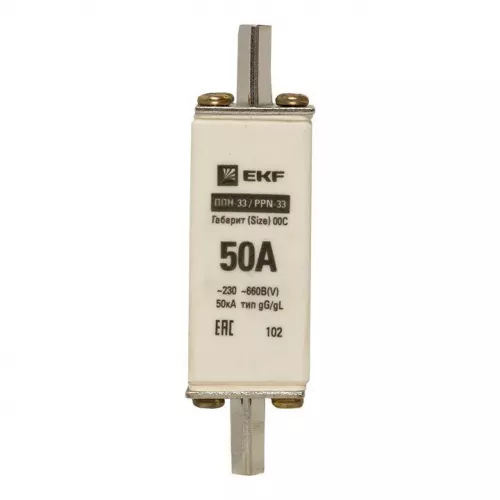 Вставка плавкая ППН-33 100/50А габарит 00C PROxima EKF fus-33/100/50 фото 5