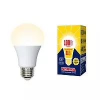LED-A60-11W/WW/E27/FR/NR Лампа светодиодная. Форма "A", матовая. Серия Norma. Теплый белый свет (3000K). Картон. ТМ Volpe