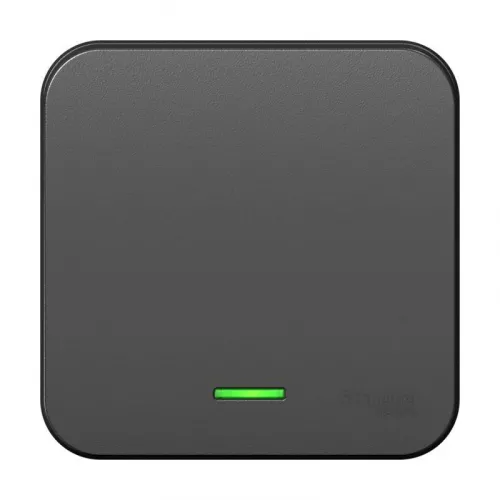 Выключатель 1-кл. ОП Blanca 10А IP20 (сх. 1) 250В с подсветкой с изолир. пластиной антрацит SchE BLNVA101116