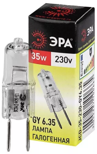 Лампа галогенная GY6.35-JCD-35W-230V 35Вт капсула GY6.35 230В Эра C0027373 Лампа галогенная GY6.35-JCD-35W-230V 35Вт капсула GY6.35 230В Эра C0027373