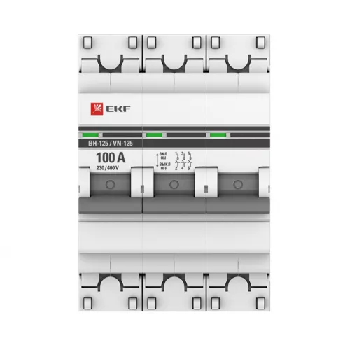 Выключатель нагрузки 3п 100А ВН-125 PROxima EKF SL125-3-100-pro фото 3