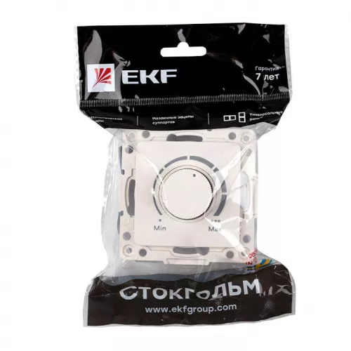 Механизм светорегулятора Стокгольм 600Вт 220В бел. PROxima EKF EYD06-101-10 фото 7