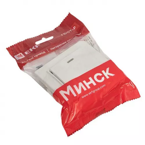 Выключатель 1-кл. СП Минск 10А IP20 с индикатором бел. Basic EKF ERV10-121-10 фото 2