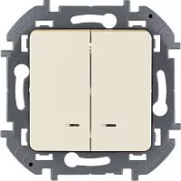 Механизм выключателя 2-кл. Inspiria 10А IP20 250В 10AX с подсветкой / индикацией сл. кость Leg 673631
