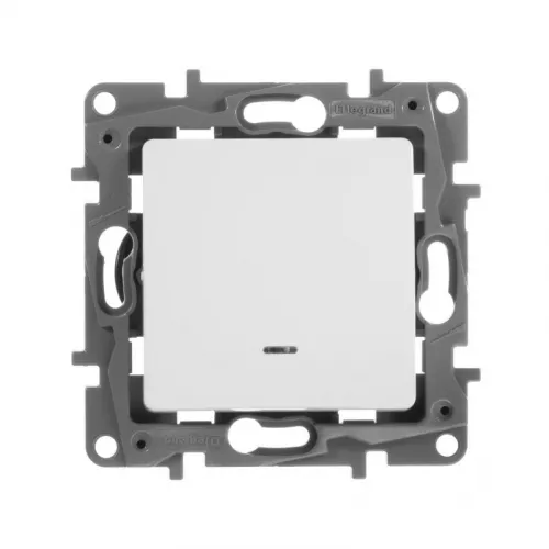 Механизм выключателя 1-кл. СП Etika 10А IP20 250В 10AX с подсветкой/индикацией безвинт. зажимы бел. Leg 672203 Механизм выключателя 1-кл. СП Etika 10А IP20 250В 10AX с подсветкой/индикацией безвинт. зажимы бел. Leg 672203