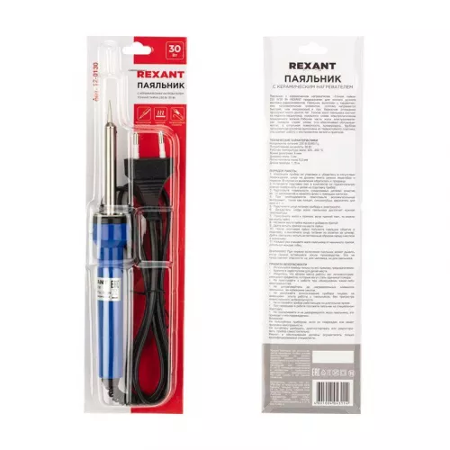 Паяльник с керам. нагревателем точная пайка 220В/30Вт Rexant 12-0130 фото 4