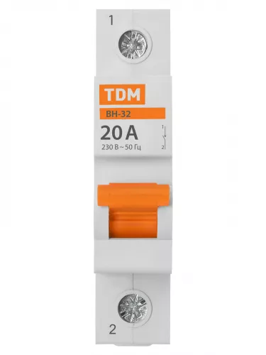 Выключатель нагрузки (мини-рубильник) ВН-32 1P 20A Home Use TDM фото 3