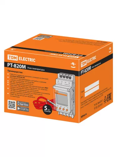 Реле температуры РТ-820M (-25+130C, 24-240В АС/DC, с датч. IP67, ЖК) TDM фото 4