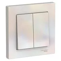 Выключатель 2-кл. СП AtlasDesign 10А IP20 (сх. 5) 10AX в сборе жемчуж. SchE ATN000452
