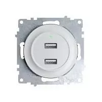 Розетка USB 2-м СП Florence 16А IP20 с подсветкой механизм бел. 1E10351300 OneKeyElectro 2260089