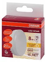 Лампа светодиодная LED STAR GX53 8W/827 (замена 75Вт) 8Вт 2700К тепл. бел. GX53 800лм 110 град. 220-240В матов. пласт. OSRAM 4058075210929
