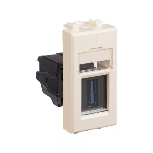 Розетка USB 3.0 1мод. Avanti "Ванильная дымка" модульная тип А-А DKC 4405301 фото 2