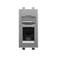 Розетка компьютерная 1мод. кат.5e RJ-45 Avanti "Закаленная сталь" модульная DKC 4404461