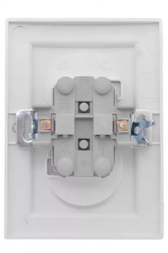 Розетка 2-м СП Минск 10А защ. шторки без заземл. бел. Basic EKF ERR10-102-100 фото 2