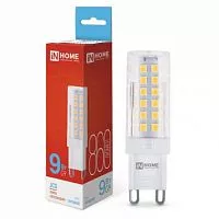 Лампа светодиодная LED-JCD 9Вт 230В G9 6500К 860лм IN HOME 4690612036403