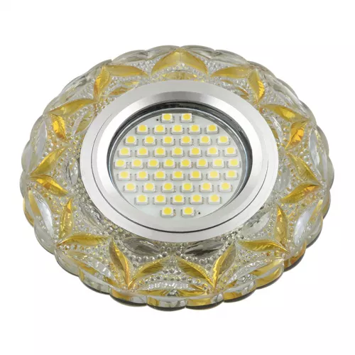 DLS-L149 GU5.3 GLASSY/LIGHT GOLD Светильник декоративный встраиваемый, серия Luciole. Без лампы, GU5.3. Доп. светодиодная подсветка 3Вт. Стекло. Зеркальный/прозрачный+светло-желтый. ТМ Fametto DLS-L149 GU5.3 GLASSY/LIGHT GOLD Светильник декоративный встраиваемый, серия Luciole. Без лампы, GU5.3. Доп. светодиодная подсветка 3Вт. Стекло. Зеркальный/прозрачный+светло-желтый. ТМ Fametto