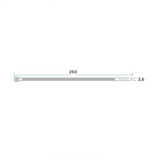 Хомут кабельный 3.6х250 нейл. черн. (уп.100шт) PROCONNECT 57-0251 фото 3