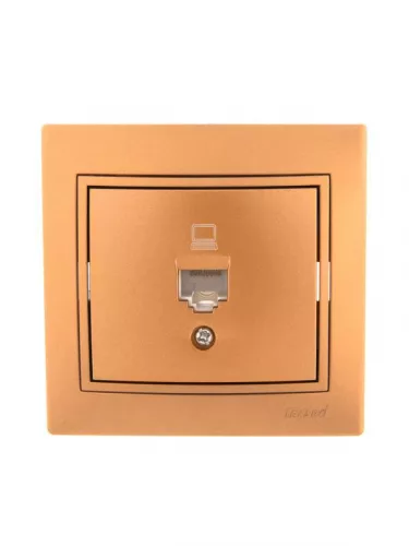 Розетка компьютерная 1-м СП Мира RJ45 метал. зол. LEZARD 701-1313-139 Розетка компьютерная 1-м СП Мира RJ45 метал. зол. LEZARD 701-1313-139
