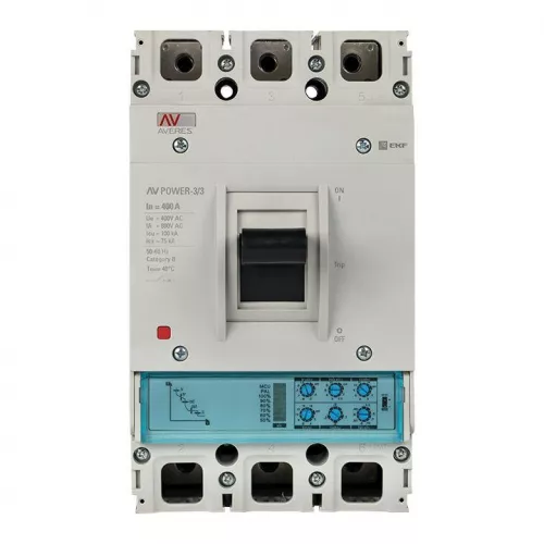 Выключатель автоматический 3п 400А 50кА AV POWER-3/3 ETU2.0 AVERES EKF mccb-33-400-2.0-av фото 2