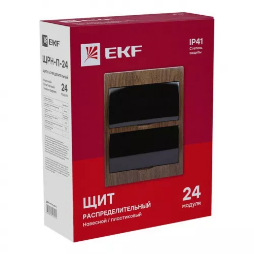 Щит ЩРН-П-24 IP41 темное дерево PROxima EKF pb40-n-24-dark фото 4